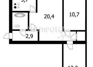 Продаю 3-комнатную квартиру, 58 м2, Новосибирск, улица Терешковой, 34, улица Терешковой