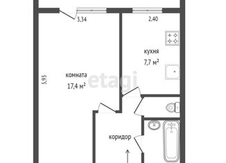 Продажа 1-комнатной квартиры, 33.3 м2, Екатеринбург, улица Викулова, 63к2, Верх-Исетский район