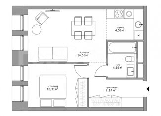 Продаю двухкомнатную квартиру, 42.8 м2, Москва, станция Стрешнево