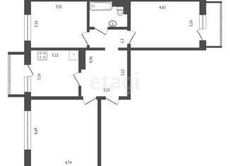 Продается 3-комнатная квартира, 78.2 м2, Красноярск, Советский район, улица Алексеева, 22