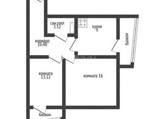 2-комнатная квартира на продажу, 52.5 м2, Краснодар, Круговая улица, 4Вк1, Круговая улица