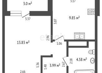 Продам 1-комнатную квартиру, 30.7 м2, Тюменская область, улица Сергея Джанбровского, 13