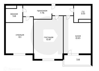 2-комнатная квартира на продажу, 59 м2, Краснодар, ЖК Облака
