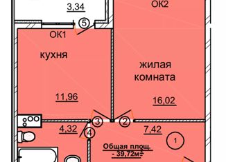 Продажа 1-комнатной квартиры, 43.06 м2, Семёнов, Спортивная улица, 82