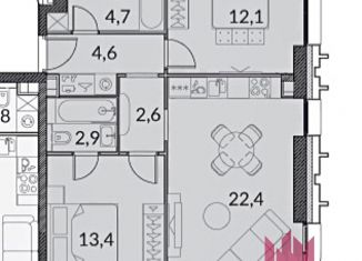 Продается 3-комнатная квартира, 66.3 м2, Москва, ЖК Павелецкая Сити