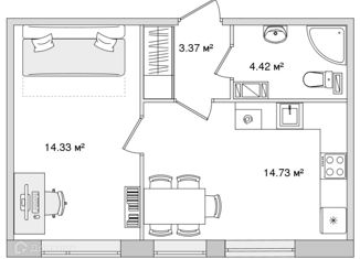 Продается 1-ком. квартира, 36.85 м2, Санкт-Петербург, Белоостровская улица, 10к1, метро Лесная