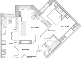 Продается 2-ком. квартира, 53.6 м2, Санкт-Петербург, ЖК Приневский, Русановская улица, 18к8