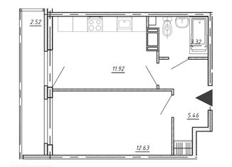Продам 1-ком. квартиру, 35.85 м2, Кудрово, проспект Строителей, 16, ЖК Геометрия