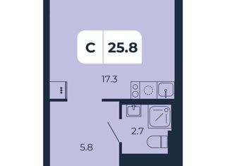 Квартира на продажу студия, 25.8 м2, поселок Верхнетемерницкий, Дивный переулок, 1к2