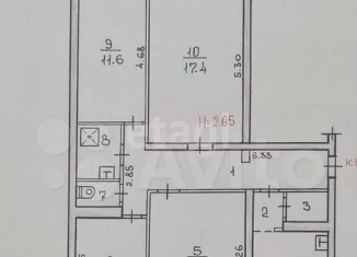 4-комнатная квартира на продажу, 81.4 м2, Волгоград, улица Константина Симонова, 34, район Семь Ветров