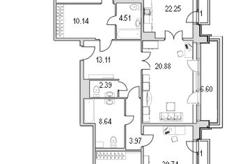 Продам 2-комнатную квартиру, 156.5 м2, Санкт-Петербург, Московский проспект, 183-185, ЖК Граф Орлов