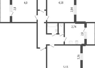 Продается трехкомнатная квартира, 66.6 м2, Омская область, посёлок 111-я Стройплощадка, 6