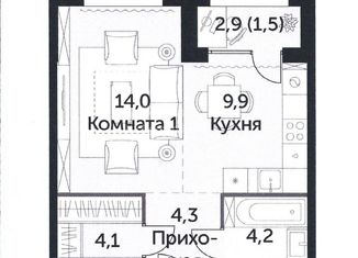 Продам 1-комнатную квартиру, 38 м2, Москва, ЖК Сидней Сити, жилой комплекс Сидней Сити, к2