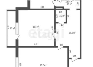 Продажа 2-комнатной квартиры, 74.7 м2, Тюменская область, Красноармейская улица, 34