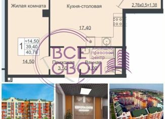 Продажа 1-комнатной квартиры, 41 м2, Краснодар, Карпатская улица, 5