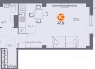 Продается квартира студия, 40.8 м2, Ростов-на-Дону, проспект 40-летия Победы, 63/17с7, ЖК Сокол Град