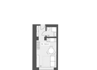 Продам 1-комнатную квартиру, 19 м2, Москва, Ленинский проспект, 158, метро Тропарёво