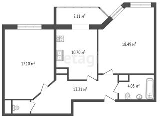 Продажа 2-комнатной квартиры, 61.8 м2, Санкт-Петербург, аллея Поликарпова, 6к1, аллея Поликарпова