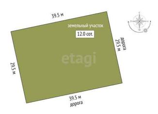 Продается участок, 12 сот., деревня Ермолина, Луговая улица