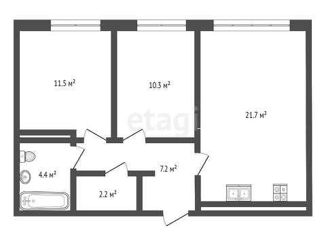 Продается двухкомнатная квартира, 56.9 м2, Тюмень, ЖК Европейский квартал