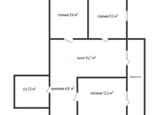 Продается 3-ком. квартира, 61.9 м2, аул Новая Адыгея, ЖК Виноград 2, Бжегокайская улица, 25/1к6