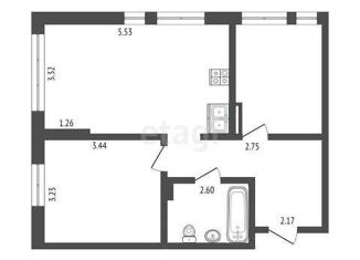 Продается 2-комнатная квартира, 54.8 м2, Тюмень, Алматинская улица, 4, ЖК Звёздный