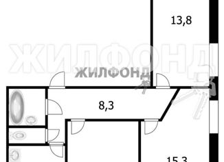 Продаю трехкомнатную квартиру, 61.5 м2, Новосибирск, Чемская улица, 36А