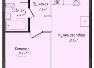 Продажа 1-комнатной квартиры, 36.1 м2, село Завьялово, Гольянская улица, 1Б