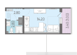 Продается квартира студия, 20.3 м2, Санкт-Петербург, ЖК Орловский Парк, Орлово-Денисовский проспект, 17к1