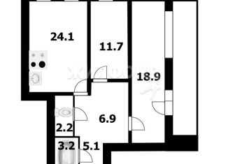 Продам квартиру студию, 72 м2, Новосибирск, Дивногорская улица, 150/3, Дивногорская улица