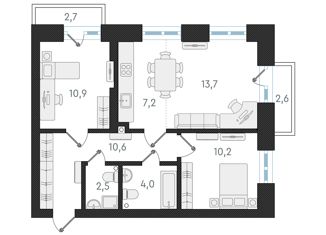 Продается 3-ком. квартира, 59.1 м2, Новосибирск, метро Маршала Покрышкина, улица Гоголя, 13