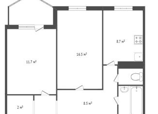 Продается 2-ком. квартира, 51.5 м2, Красноярск, Ленинский район, улица Ползунова, 7