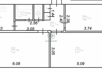 Продажа трехкомнатной квартиры, 66.4 м2, Рязань, Московское шоссе, 55, Московский административный округ