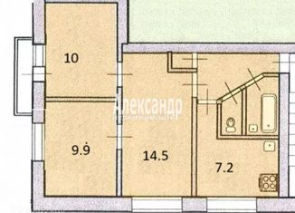 Продается 3-ком. квартира, 49.2 м2, Санкт-Петербург, улица Крыленко, 25к4