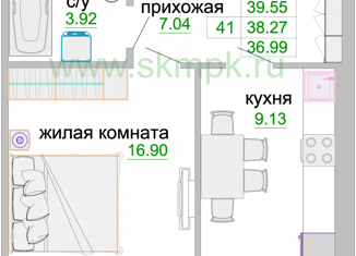 Продаю 1-ком. квартиру, 38.7 м2, Зеленоградск, улица Тургенева, 16А