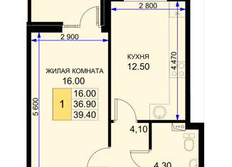 Продается 1-ком. квартира, 39.4 м2, поселок Южный, Дозорная улица, 3М