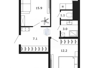 Продажа 2-ком. квартиры, 51.5 м2, Санкт-Петербург, Туристская улица, 30к1, метро Беговая