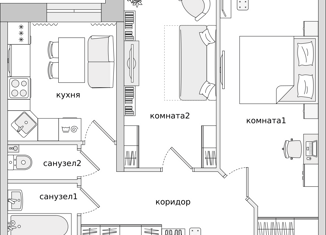 Продажа двухкомнатной квартиры, 51.2 м2, Санкт-Петербург, ЖК Приневский, Русановская улица, 18к8