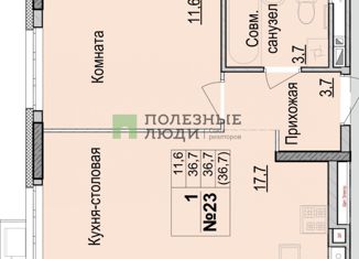2-комнатная квартира на продажу, 36.7 м2, Ижевск, Индустриальный район, жилой комплекс Утро на Репина, 1