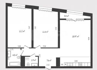 Продам 2-комнатную квартиру, 60.5 м2, деревня Дударева, Тюменская улица, 3