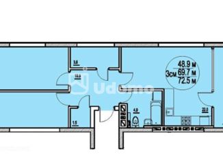 Продается 3-ком. квартира, 72.5 м2, Республика Башкортостан, Бородинская улица, 9