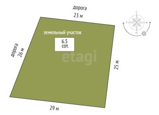 Продажа земельного участка, 6.5 сот., село Горьковка, Сибирская улица