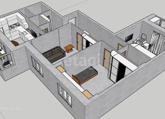 Продается 3-ком. квартира, 86.4 м2, Воронеж, улица 45-й Стрелковой Дивизии, 259/14, ЖК Цветной бульвар