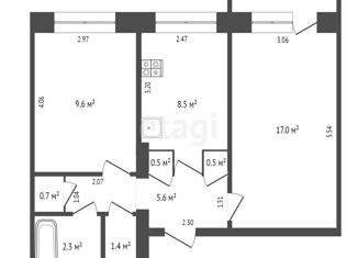 2-комнатная квартира на продажу, 46.1 м2, Саха (Якутия), улица Дзержинского, 12/3