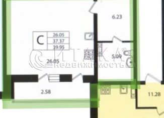 Сдача в аренду квартиры студии, 39.95 м2, Кудрово, Венская улица, 5