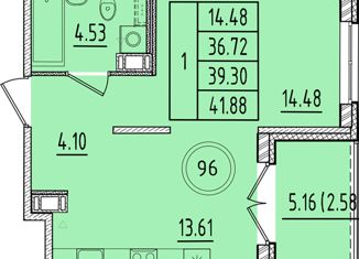 Продается 1-комнатная квартира, 36.72 м2, посёлок Шушары, Образцовая улица, 6к1