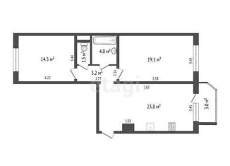2-ком. квартира на продажу, 66.2 м2, деревня Дударева, улица Созидателей, 10, ЖК Комарово