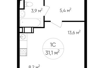 Продам квартиру студию, 30.7 м2, Москва, улица Маресьева, 6к2, ЖК Квартал Некрасовка