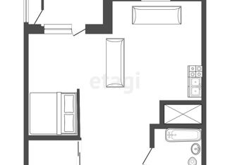 Продаю 1-ком. квартиру, 43.4 м2, Белгород, улица Есенина, 15