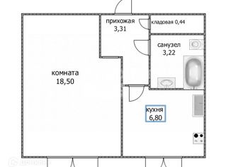 Продажа 1-комнатной квартиры, 32.3 м2, Ульяновск, проспект Гая, 37